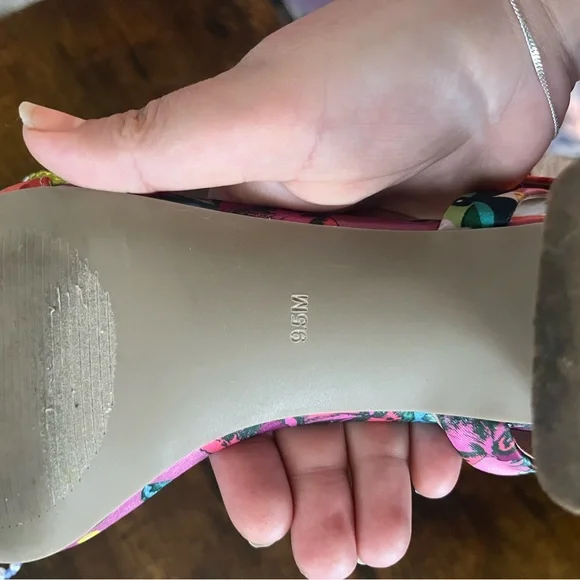 Betsey Johnson cinthia Pink Floral Beaded Ankle-Strap Sandals - Picture 5 of 5